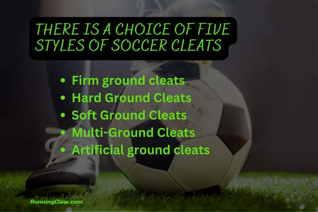 There Is a Choice of Five Styles of Soccer Cleats
